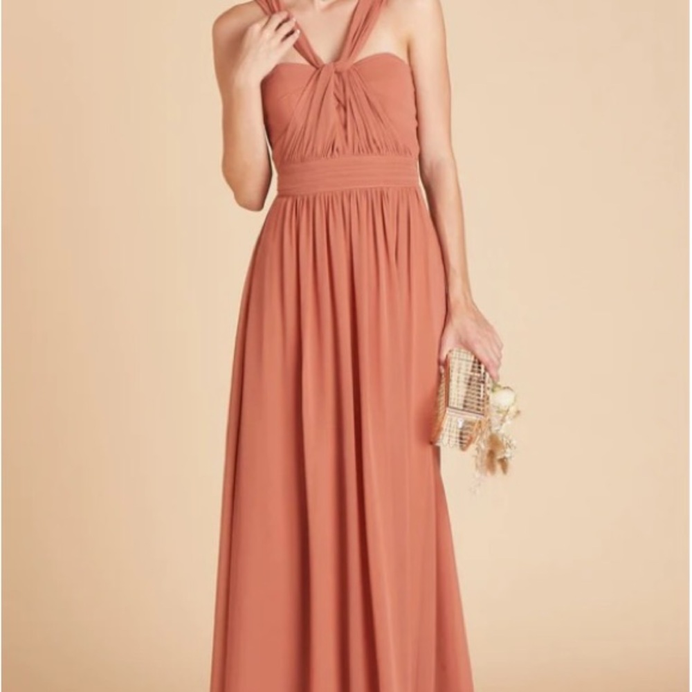 Birdy Grey terracotta convertible One Shoulder Ruched Dress